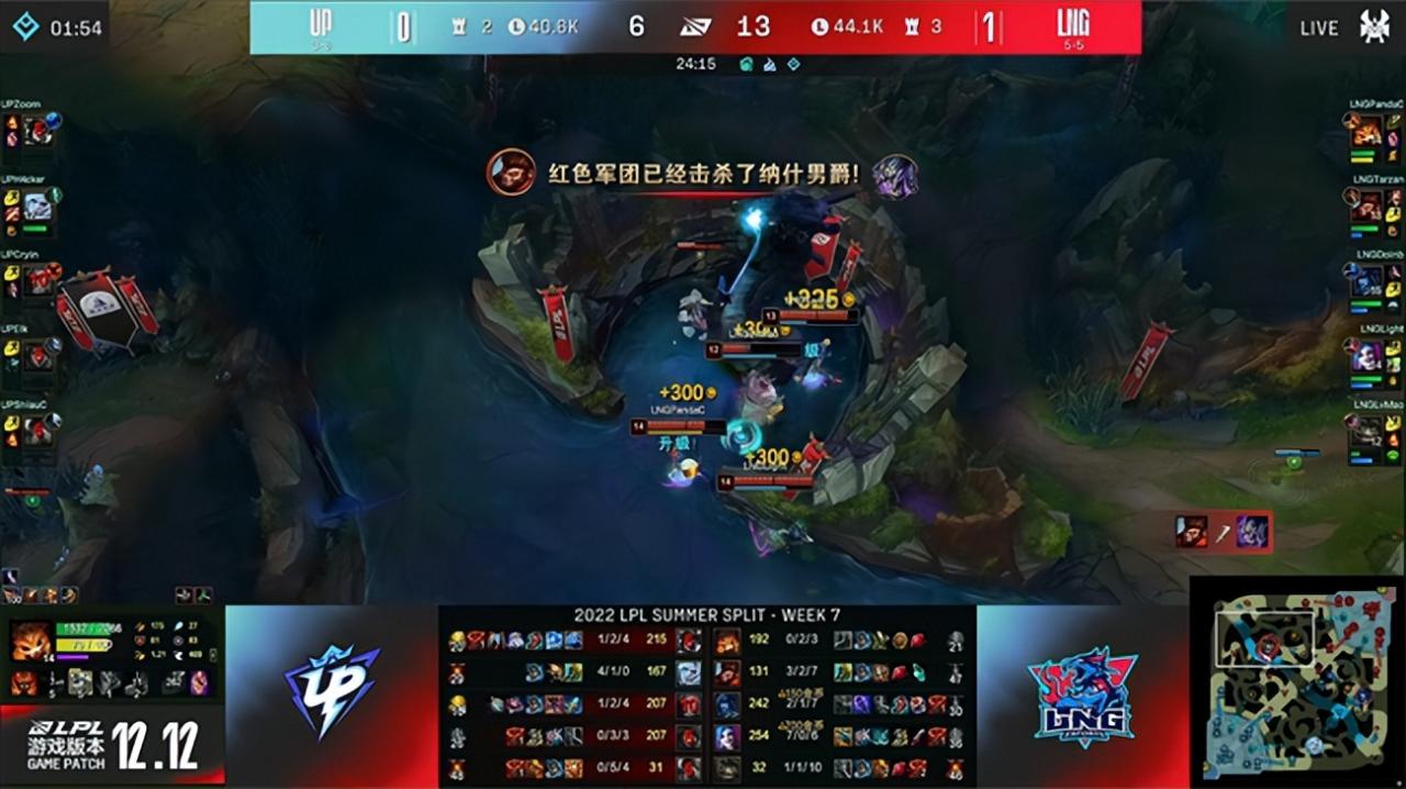 Lol-LPL: Doinb塞拉斯之道主宰团战，LNG状态预热2:0，横扫-