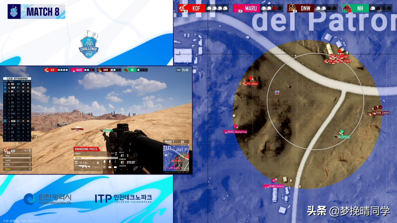 绝地求生：NH首局吃鸡反超GEN，PeRo跌出前8，KDF两连鸡持续领跑