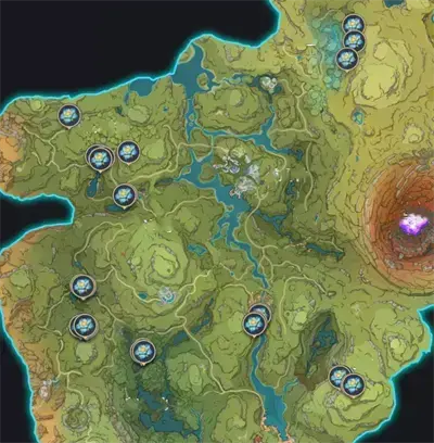 分享原神劫莲分布图 分享原神劫莲分布图