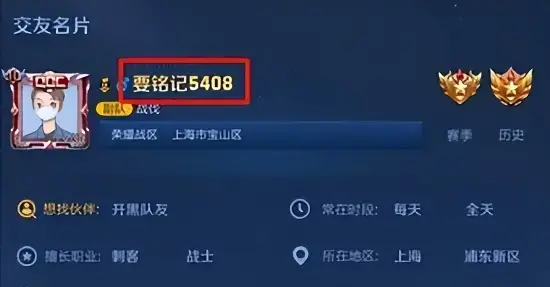 王者荣耀5408含义列表