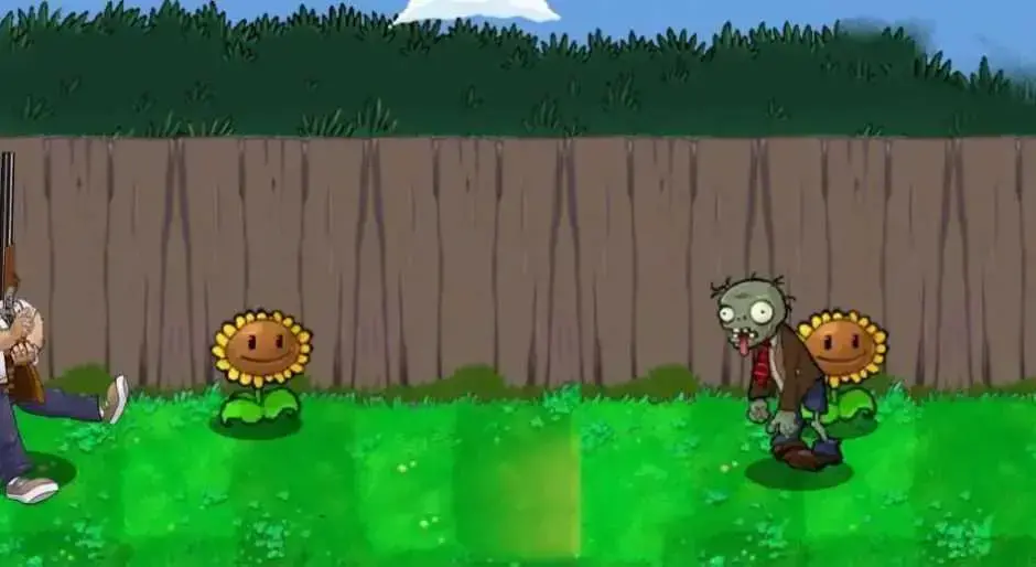 戴夫射杀僵尸。 戴夫射杀僵尸。