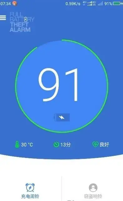电量充满警示及窃盗警示闹铃