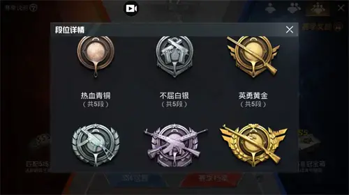 和平精英段位分数等级表，和平精英段位级别排序分数