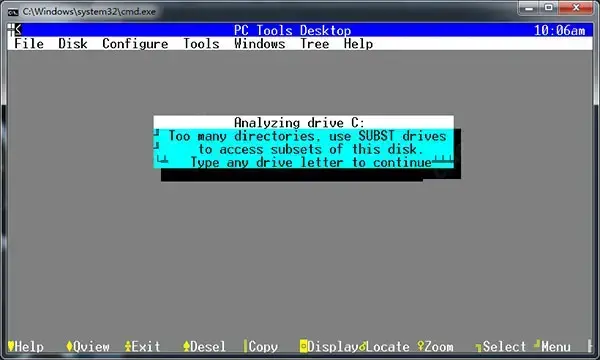 PCTools 9.0绿色中文版，DOS硬盘扫描修复工具