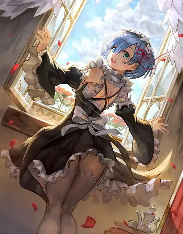 动漫可爱鬼妹蕾姆，re0剧场版蕾姆