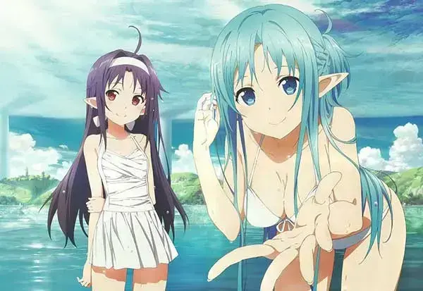 刀剑神域亚丝娜头发为什么变蓝了，刀剑神域亚丝娜水精灵手办