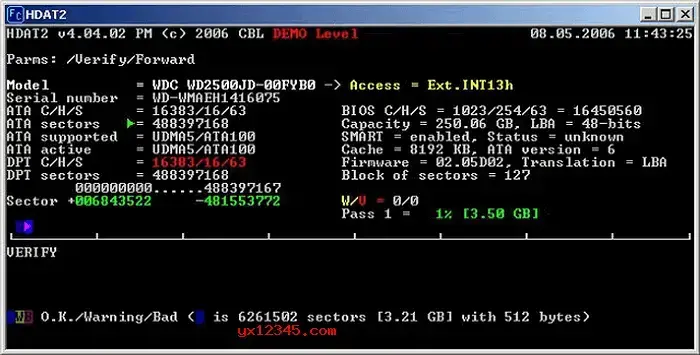 hdat2硬盘检测、坏道修复工具