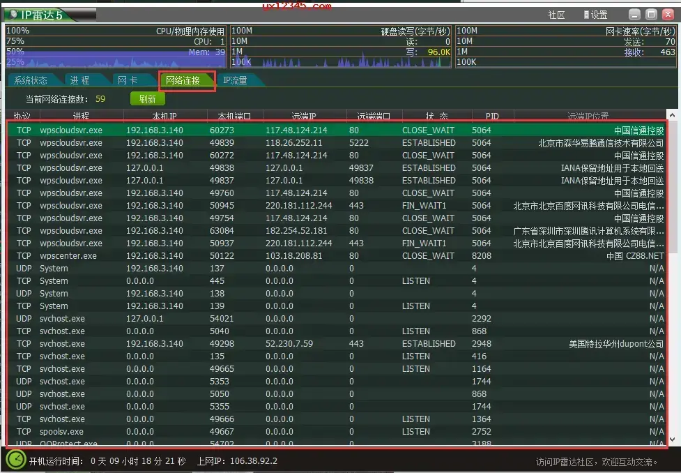 IP雷达绿色版
