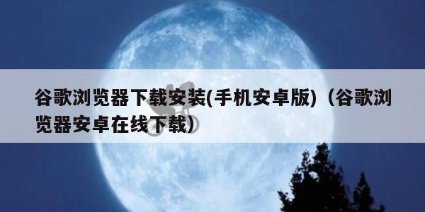 谷歌浏览器下载安装(手机安卓版)（谷歌浏览器安卓在线下载）