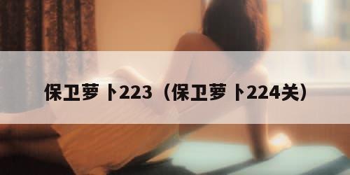 保卫萝卜223（保卫萝卜224关）