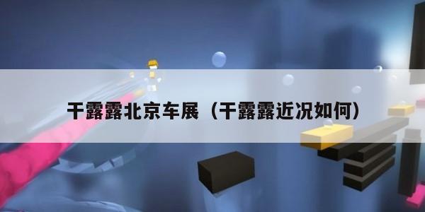 干露露北京车展（干露露近况如何）