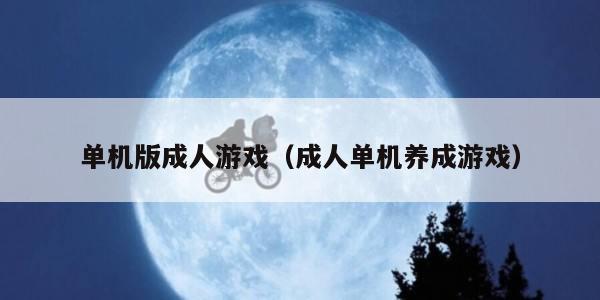 单机版成人游戏（成人单机养成游戏）