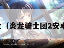 炎龙骑士(炎龙骑士团2安卓版下载) 炎龙骑士(炎龙骑士团2安卓版下载)