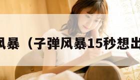 子弹风暴（子弹风暴15秒想出办法）