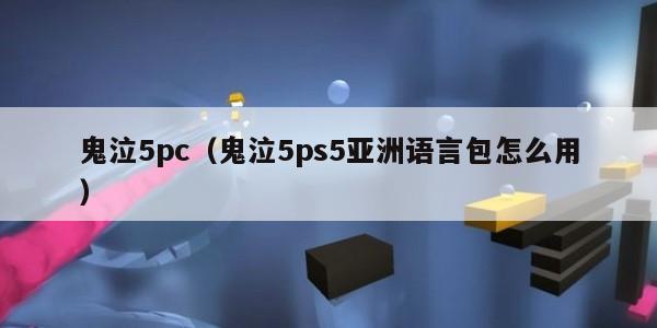 鬼泣5pc（鬼泣5ps5亚洲语言包怎么用）