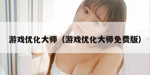 游戏优化大师（游戏优化大师免费版）