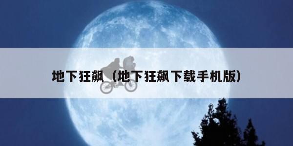 地下狂飙（地下狂飙下载手机版）