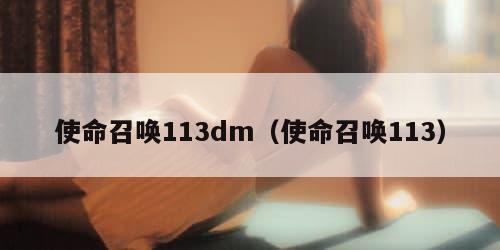 使命召唤113dm（使命召唤113）