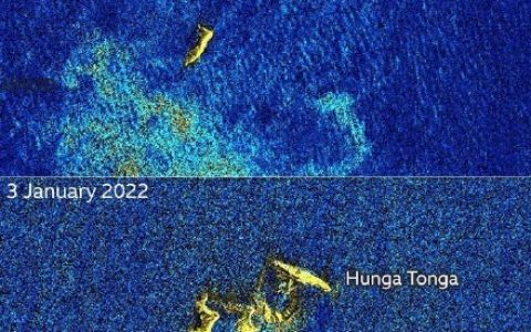 汤加火山爆发前后对比图曝光 具体是怎样的画面？！