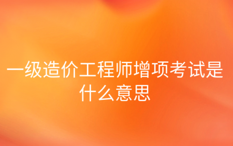 重庆一级造价工程师增项考试是什么意思