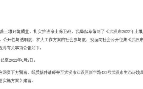 如何推进净土之战，武汉在全市范围内向市民征求意见。
