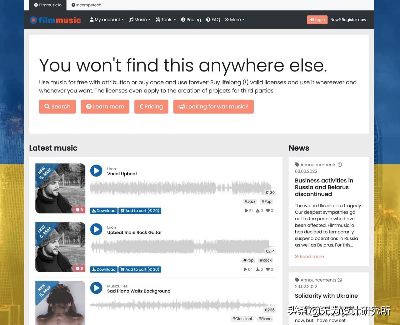 免费可商用!拥有超过 5000 个音乐音效素材的 Filmmusic.io