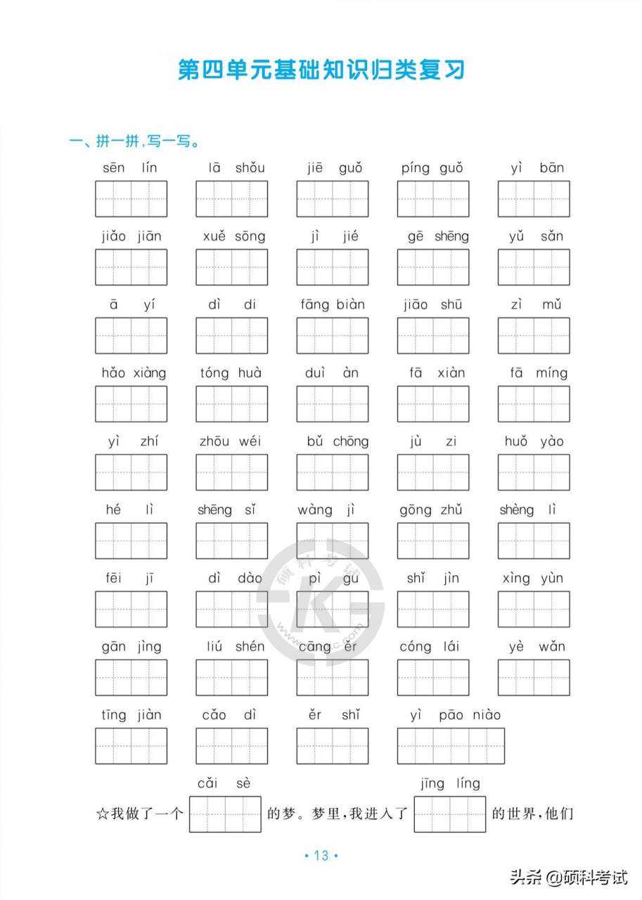 最新！部编版二年级语文下册1~4单元基础知识归类复习，复习必备