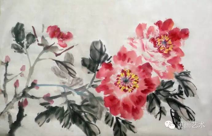写意牡丹花的画法步骤，工笔红牡丹的画法