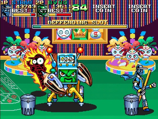 街机经典通关游戏忍者棒球(棒球男孩)人物展现满满的童年记忆-