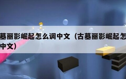 古墓丽影崛起怎么调中文（古墓丽影崛起怎么弄中文）