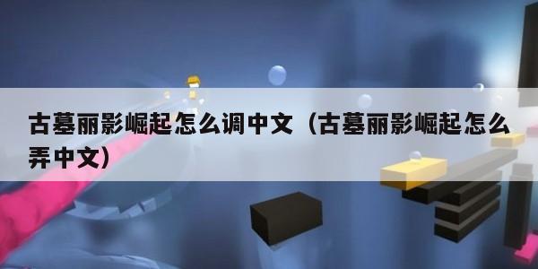 古墓丽影崛起怎么调中文（古墓丽影崛起怎么弄中文）