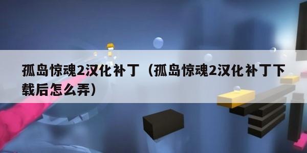孤岛惊魂2汉化补丁（孤岛惊魂2汉化补丁下载后怎么弄）