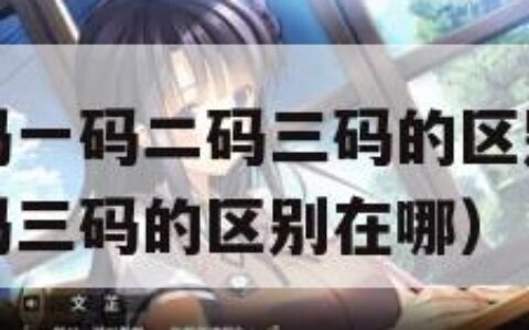 欧美无人区码一码二码三码的区别（欧美无人区码一码二码三码的区别在哪）