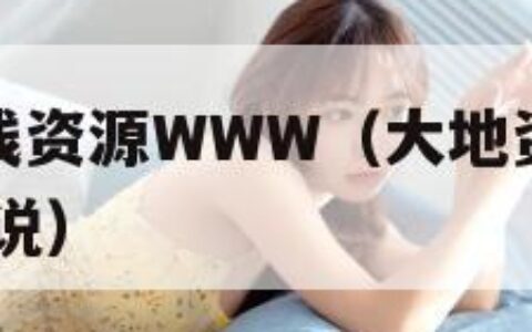 大地资源在线资源WWW（大地资源在线资源免费观看 小说）