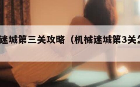 机械迷城第三关攻略（机械迷城第3关怎么?）