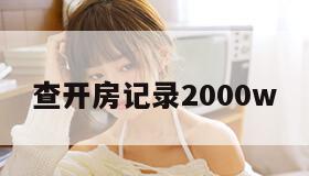 查开房记录2000w
