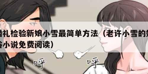 婚礼检验新娘小雪最简单方法（老许小雪的婚俗小说免费阅读）