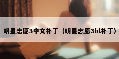 明星志愿3中文补丁（明星志愿3bl补丁）