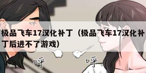 极品飞车17汉化补丁（极品飞车17汉化补丁后进不了游戏）