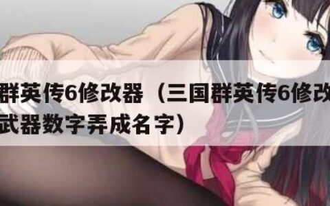 三国群英传6修改器（三国群英传6修改器怎么把武器数字弄成名字）