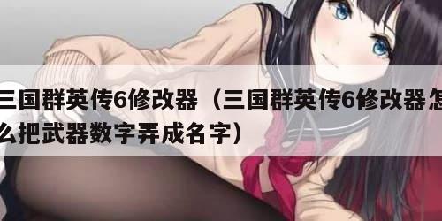 三国群英传6修改器（三国群英传6修改器怎么把武器数字弄成名字）