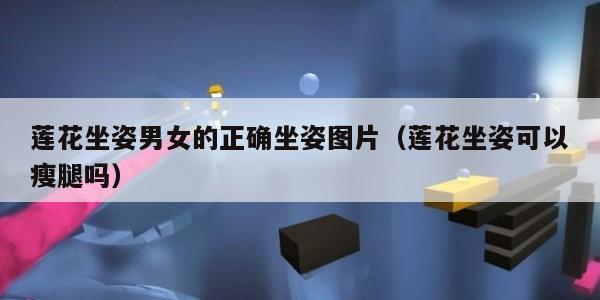 莲花坐姿男女的正确坐姿图片（莲花坐姿可以瘦腿吗）