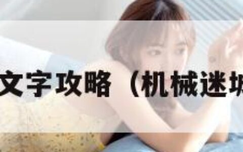 机械迷城文字攻略（机械迷城 攻略书）