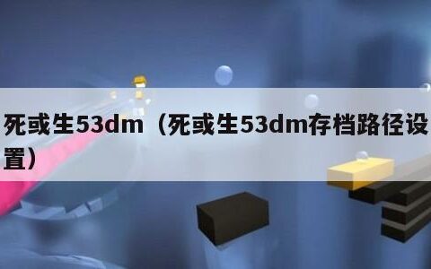 死或生53dm（死或生53dm存档路径设置）