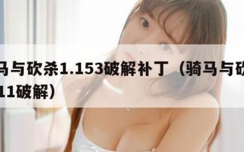 骑马与砍杀1.153破解补丁（骑马与砍杀1011破解）