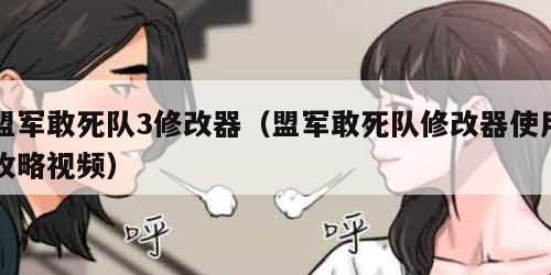 盟军敢死队3修改器（盟军敢死队修改器使用攻略视频）