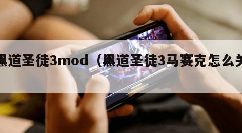 黑道圣徒3mod（黑道圣徒3马赛克怎么关）