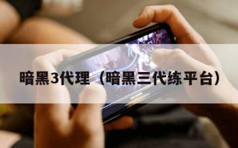 暗黑3代理（暗黑三代练平台）