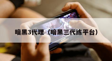 暗黑3代理（暗黑三代练平台）