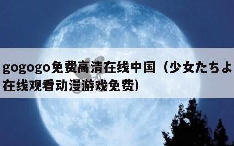 gogogo免费高清在线中国（少女たちよ在线观看动漫游戏免费）